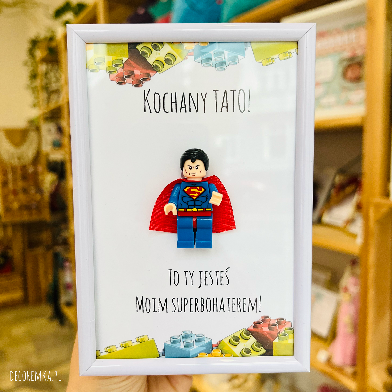 Ramka na Dzień Ojca z superbohaterem