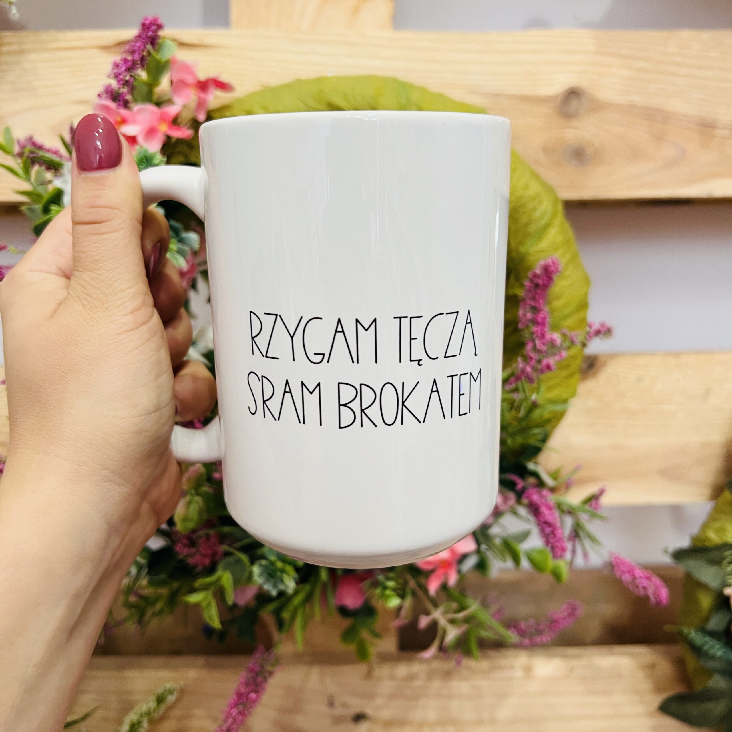 Kubek - rzygam tęczą, sram brokatem