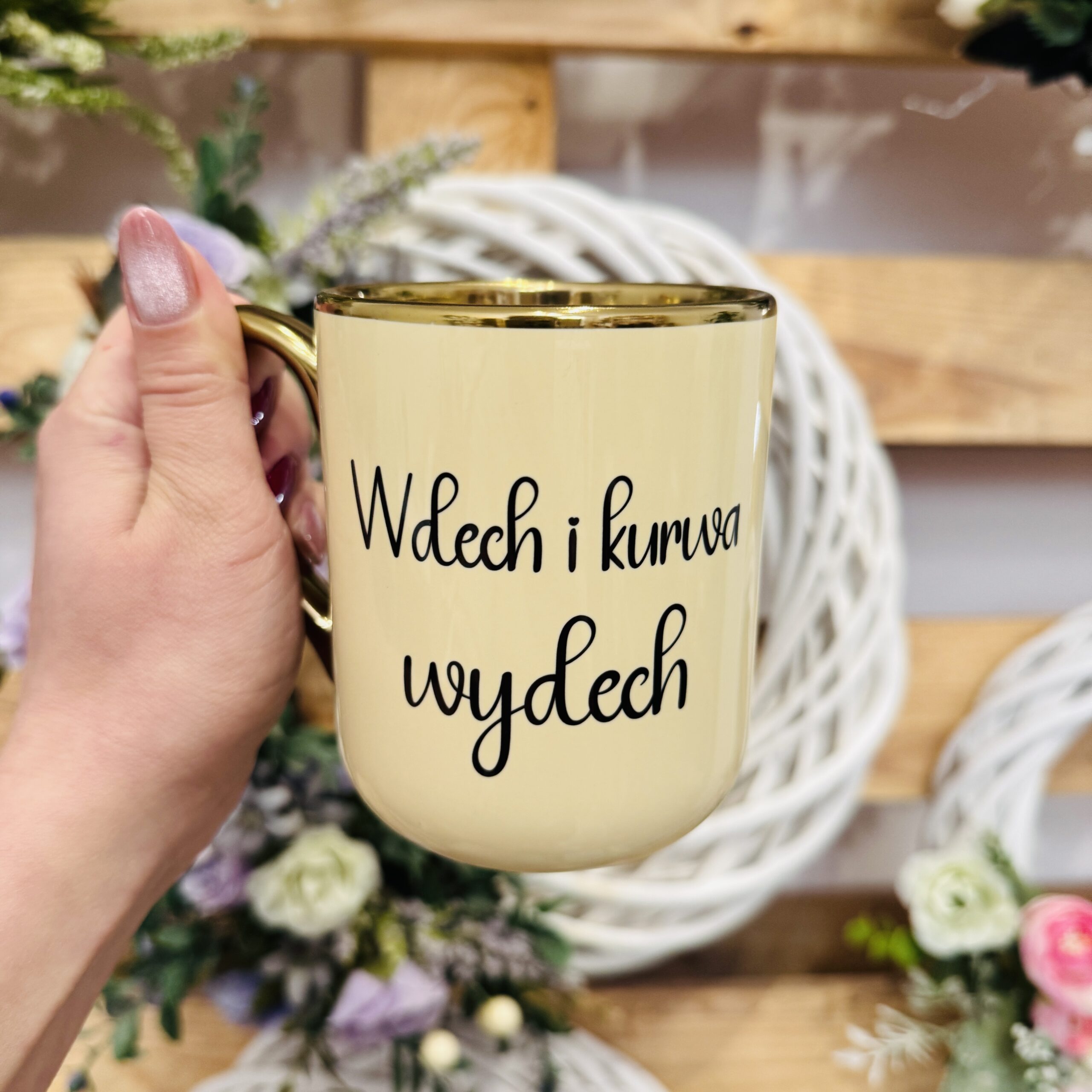 Kubek premium - wdech i kurwa wydech